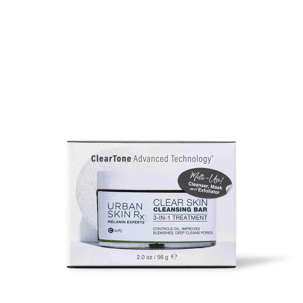 Urban Skin Rx Clear Skin Bar packaging and labeling indicating spa-grade pore care.