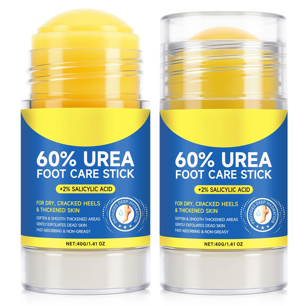 Urea foot cream stick application showing targeted, mess-free foot care