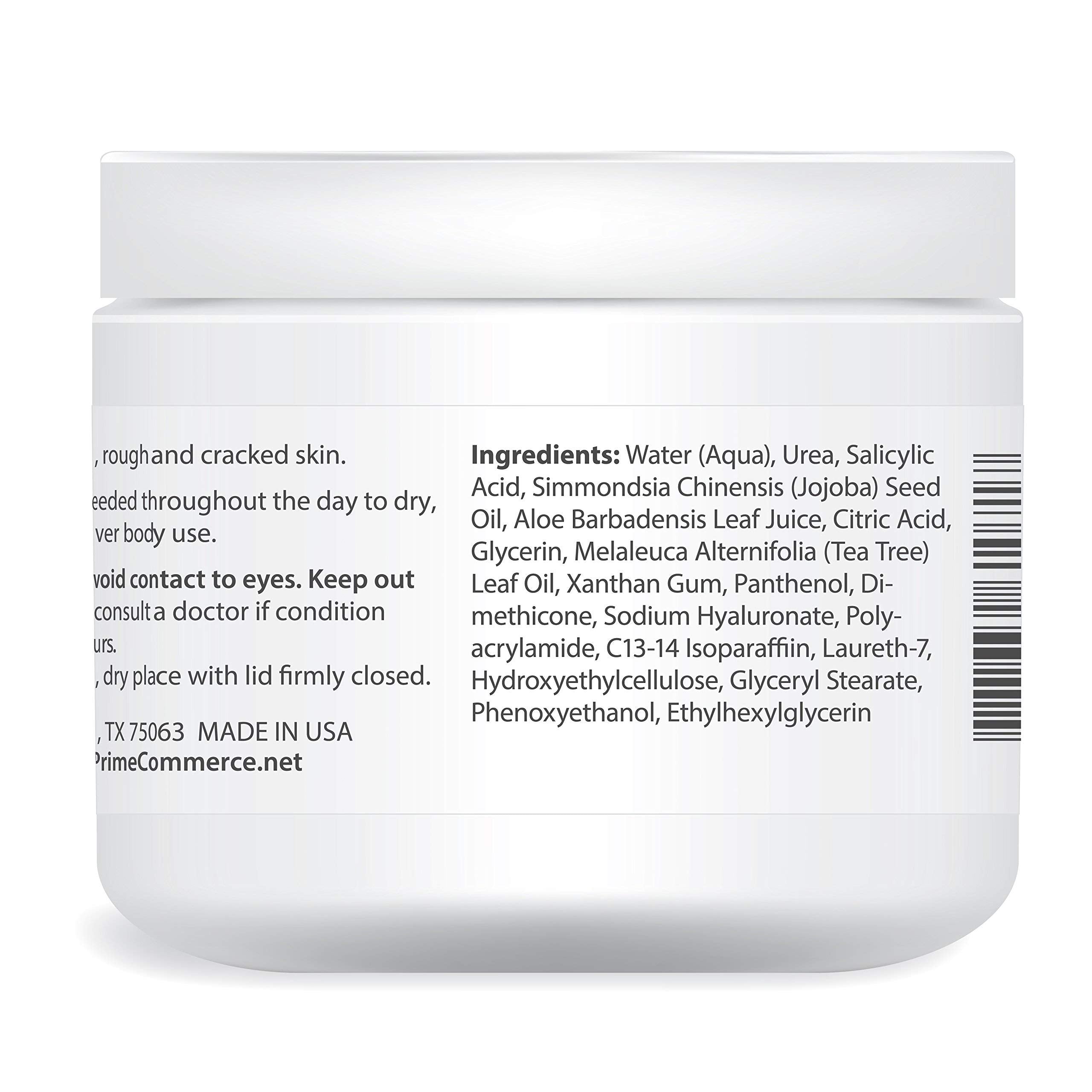 UREA LABS urea cream 10 percent ingredients on packaging: lavender oil and aloe benefits highlighted.