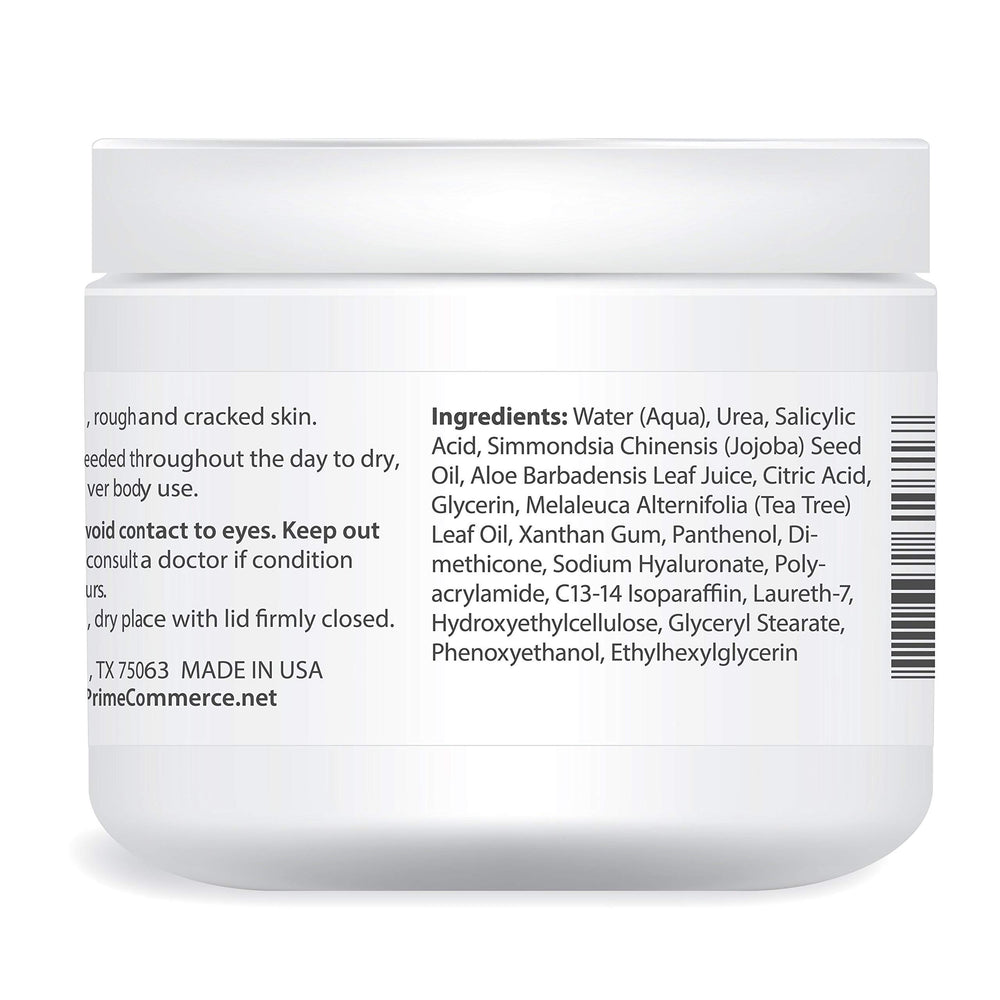 UREA LABS urea cream 10 percent ingredients on packaging: lavender oil and aloe benefits highlighted.