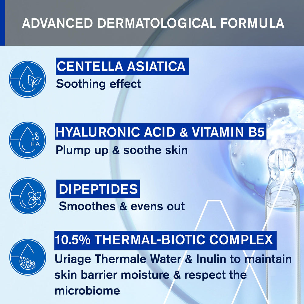Uriage Cica-Daily Serum hyaluronic acid moisture boost on skin