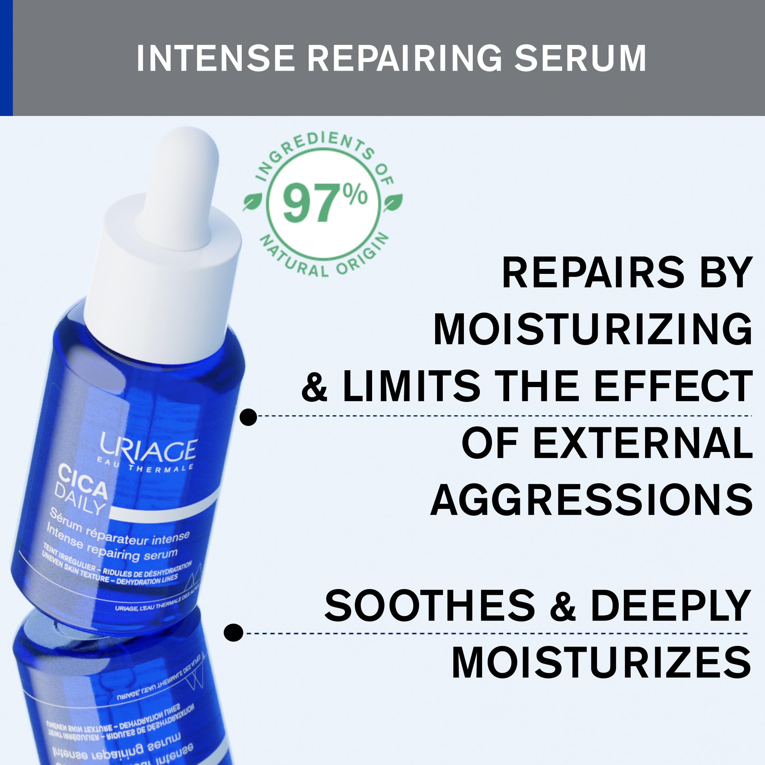 Uriage Cica-Daily Serum prebiotic ingredients highlight skin-friendly support