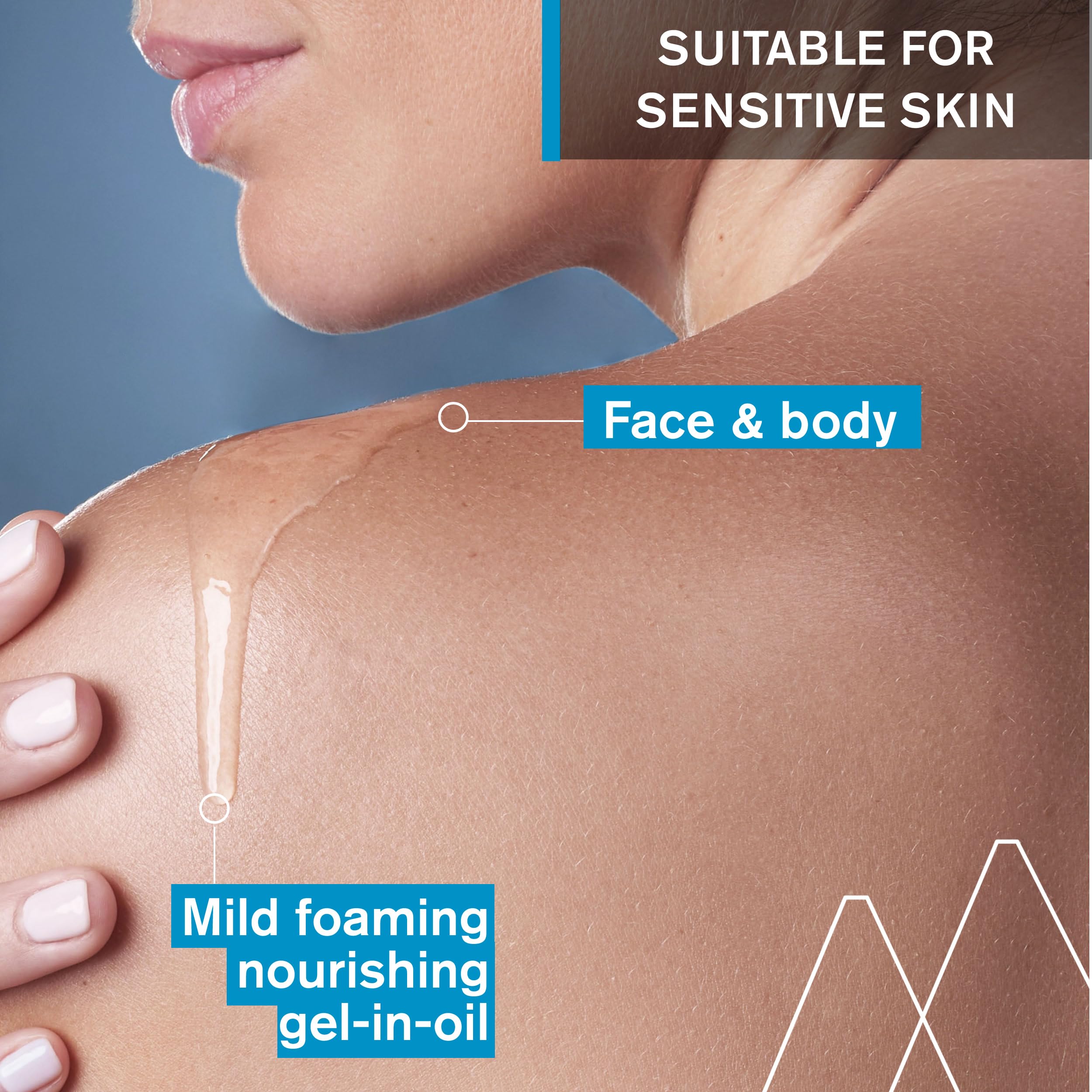 Uriage cleanser application shows soft foam, ideal for sensitive-skin routines.
