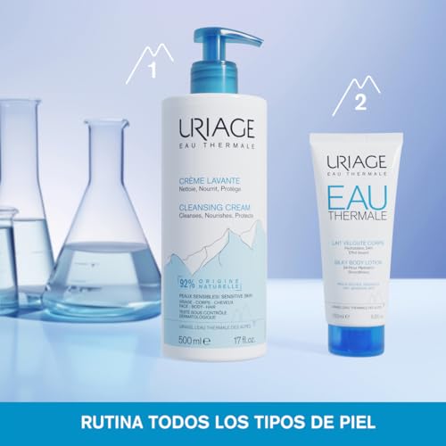 Uriage Daily Moisturizing Body Cleanser closeup texture demonstrates creamy hydration for smooth skin