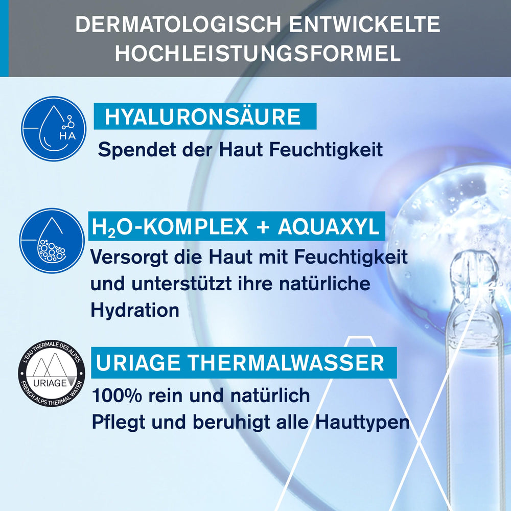 Ingredients label on Uriage Eau Thermale Moisturizing Face Cream highlighting paraben-free