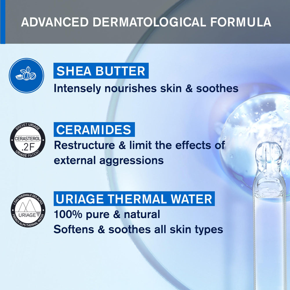Uriage Gentle Cleansing Syndet fragrance-free-label communicates irritation-free formula