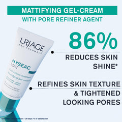 Uriage Hyseac mat finish swatches emphasizing breathable matte look