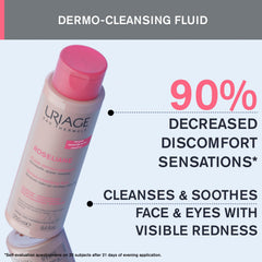 Uriage Roseliane gel-textured lotion close-up shows cleansing texture.