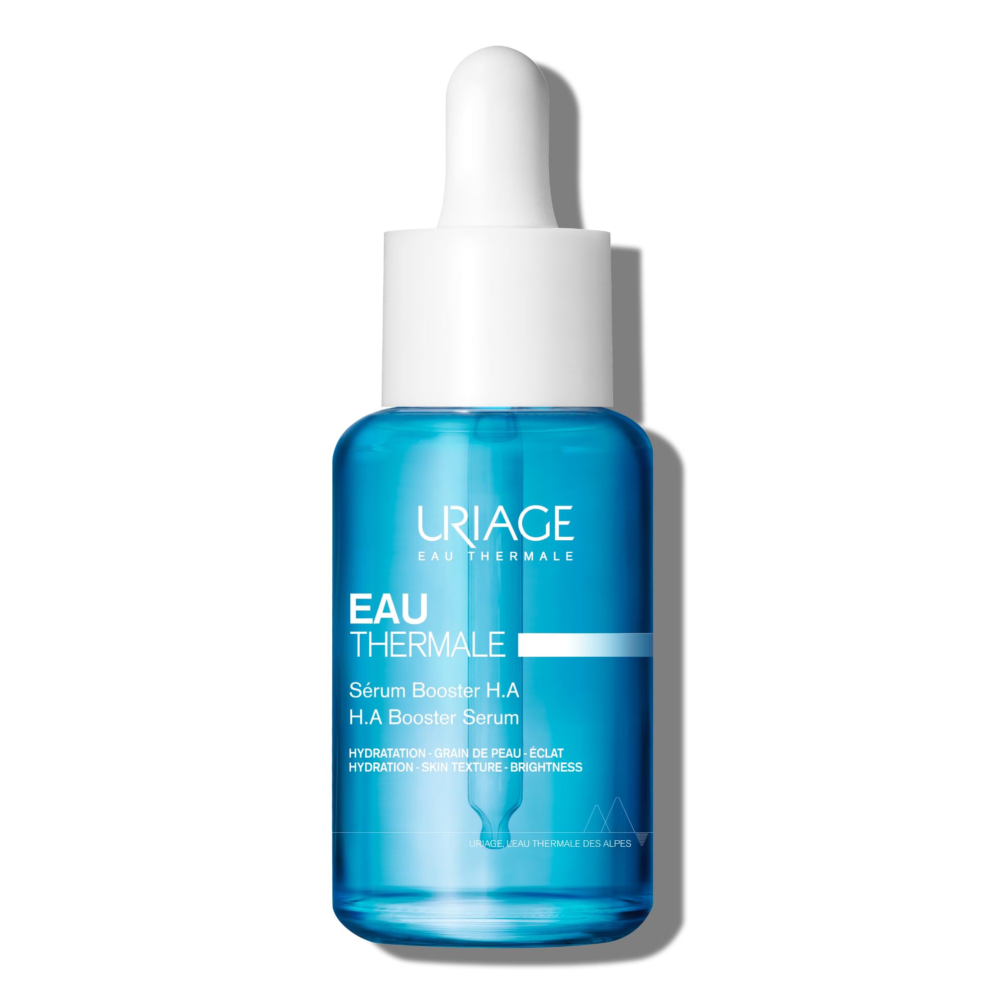 Uriage Serum Booster H.A. bottle close-up showing clean, hydrating formula for daily skincare.