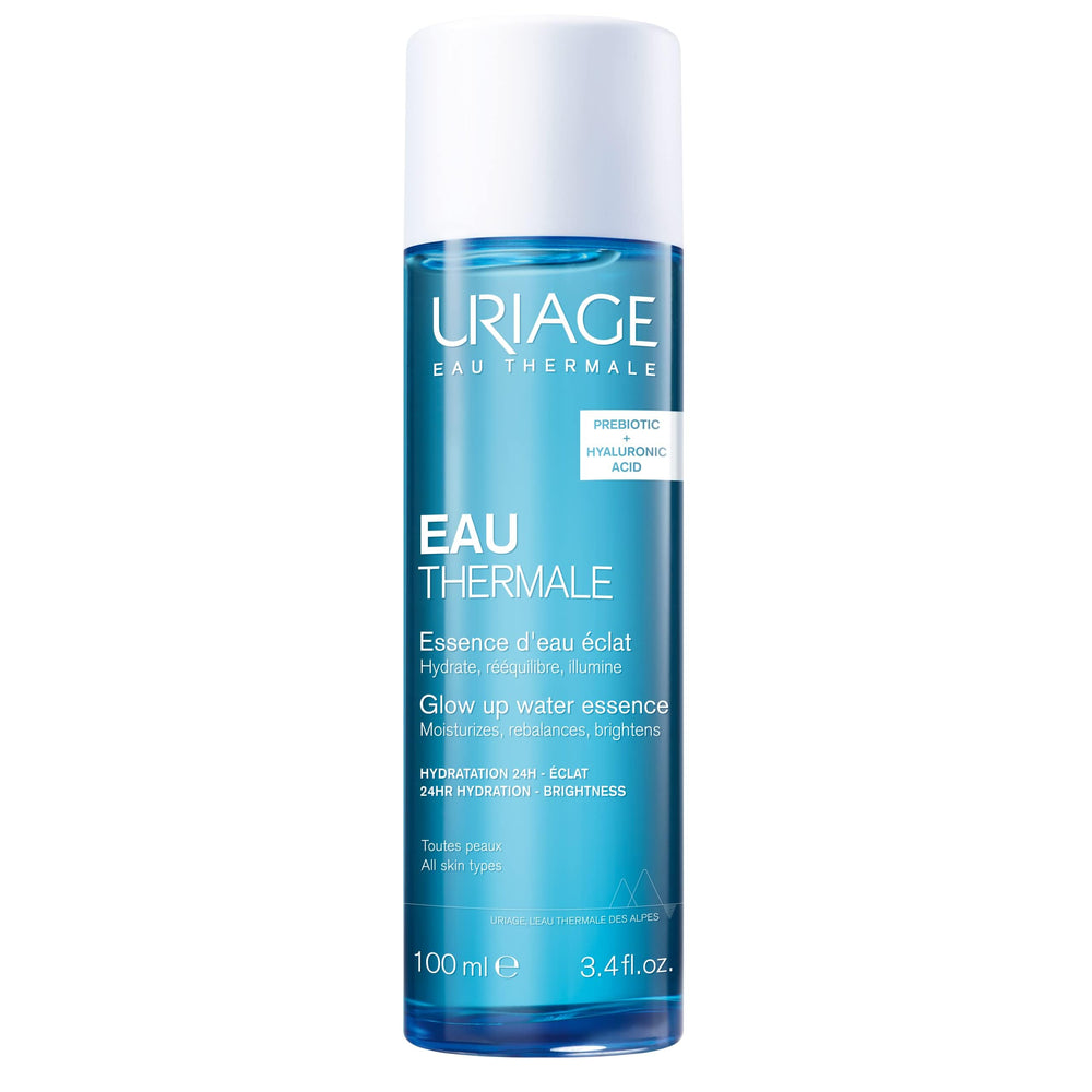 Uriage Thermal Water Essence bottle front for daily hydration.
