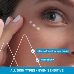 Uriage Water Eye Contour Cream application under the eye offers soothing nourishment.