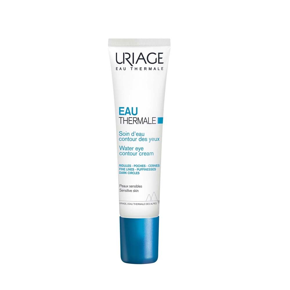 Uriage Water Eye Contour Cream tube close-up for hydrating under-eye care.