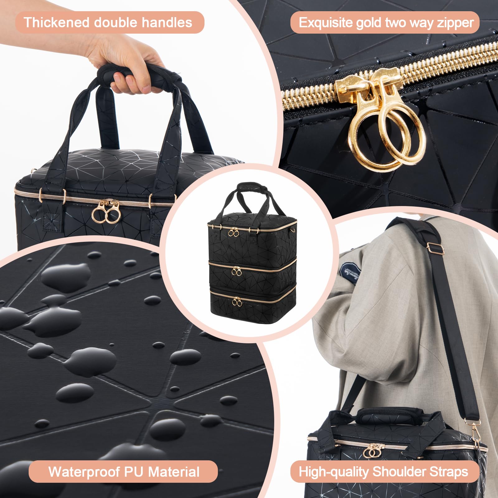 Uross bag with sturdy handles for on-the-go nail tech sessions.