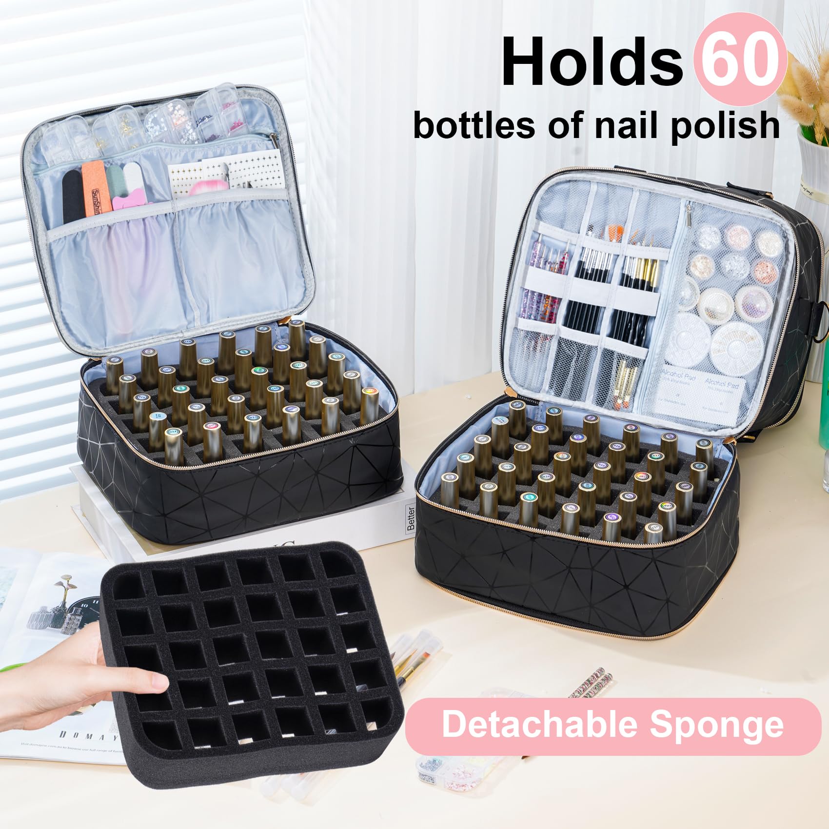 Uross organizer bag side pocket design stores brushes and tools