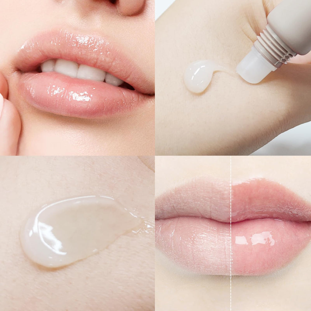 URQT Lip Butter Balm before-after focuses on softened dry lips.