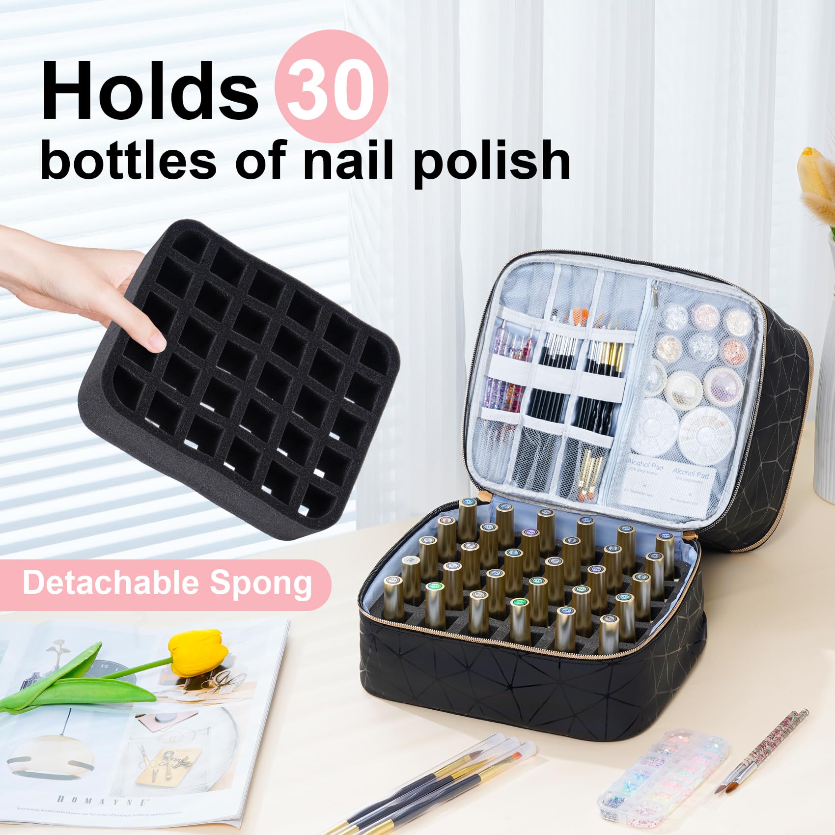 Uross organizer bag demonstrates durable PU material protecting bottles during travel