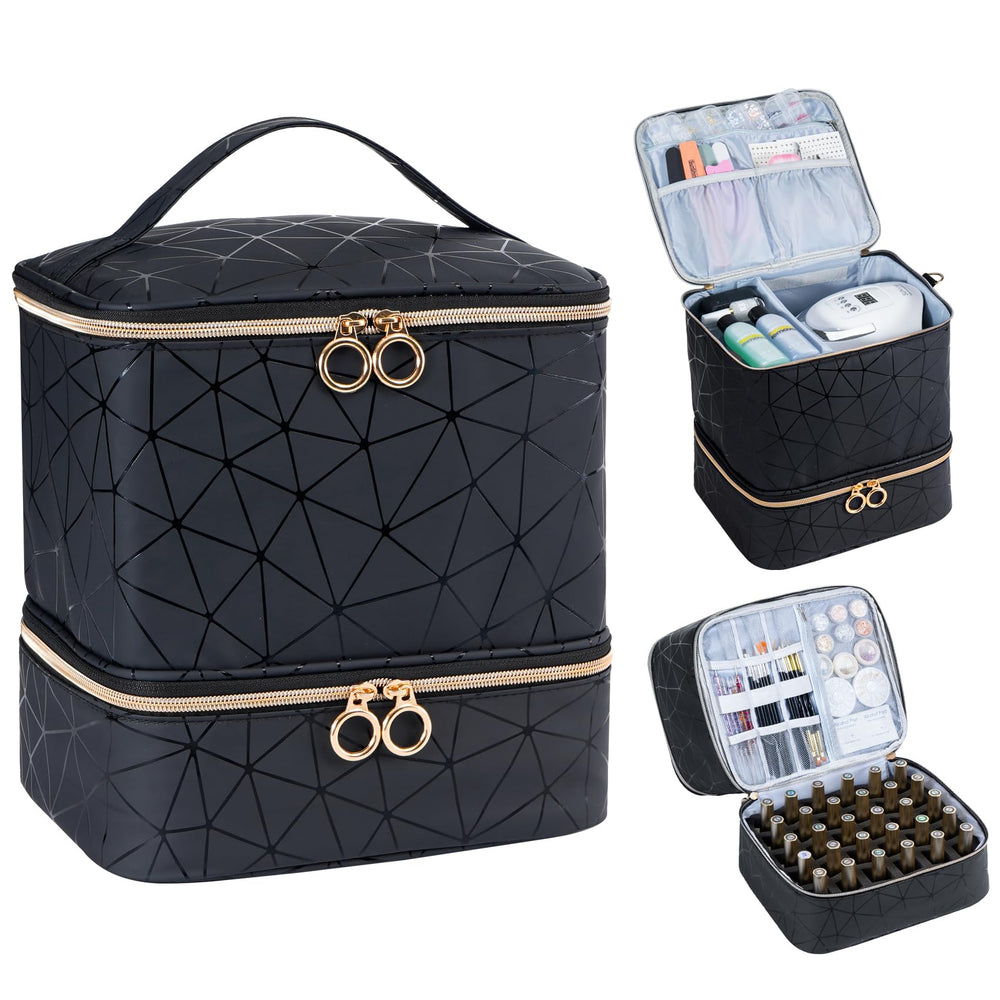 Uross nail polish organizer bag shows large capacity for a tidy collection