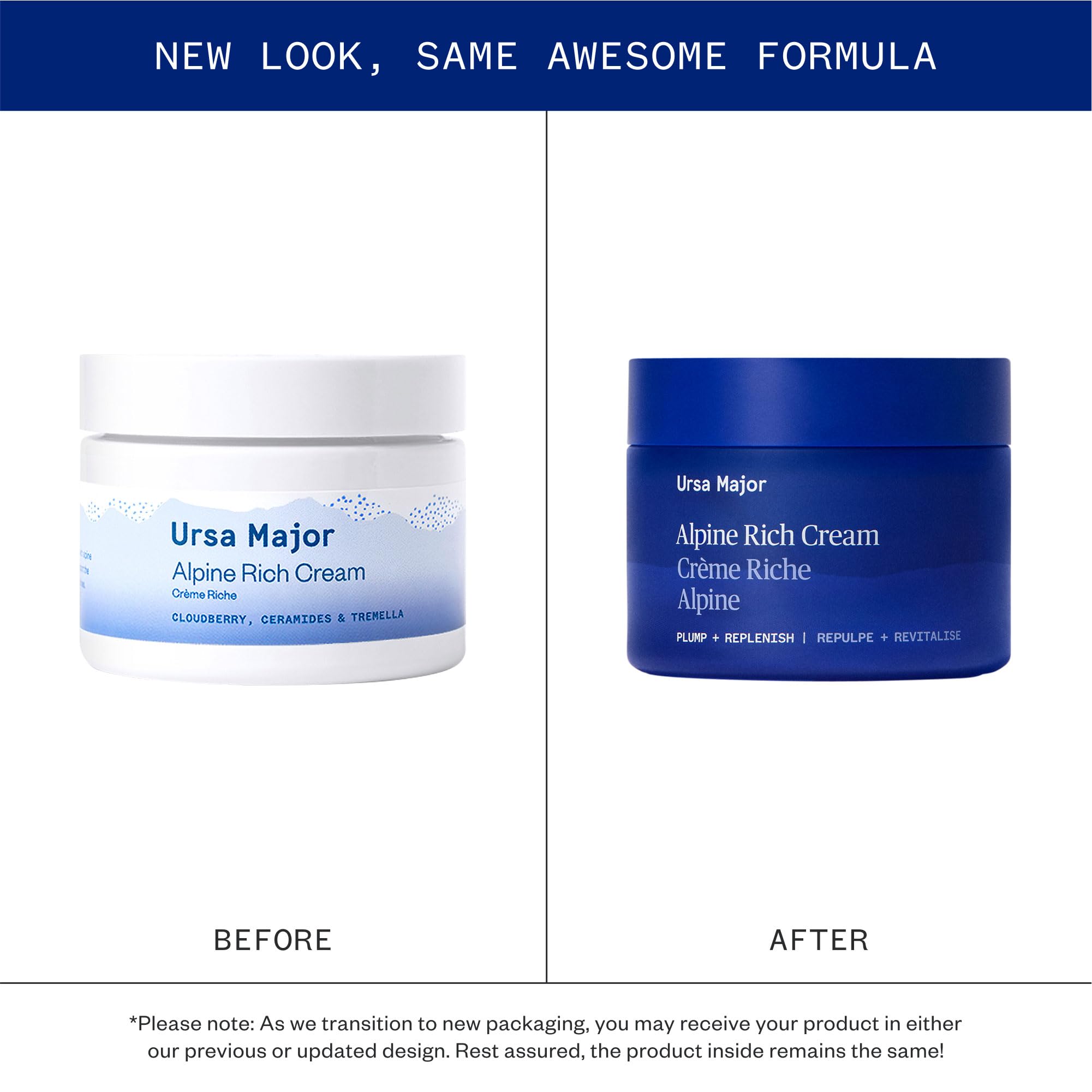 Ursa Major Alpine Rich Cream jar close-up texture highlights cream richness and barrier care