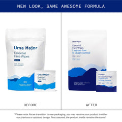 Ursa Major Essential Face Wipes individually wrapped for travel.