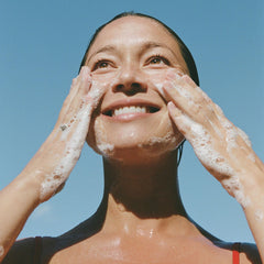 Ursa Major Fantastic Face Wash texture foaming image shows gentle exfoliation