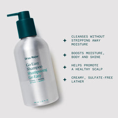 Ursa Major Go Easy Shampoo lather shows creamy texture for gentle cleanse