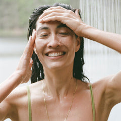 Ursa Major Go Easy Shampoo texture close-up reveals creamy lather