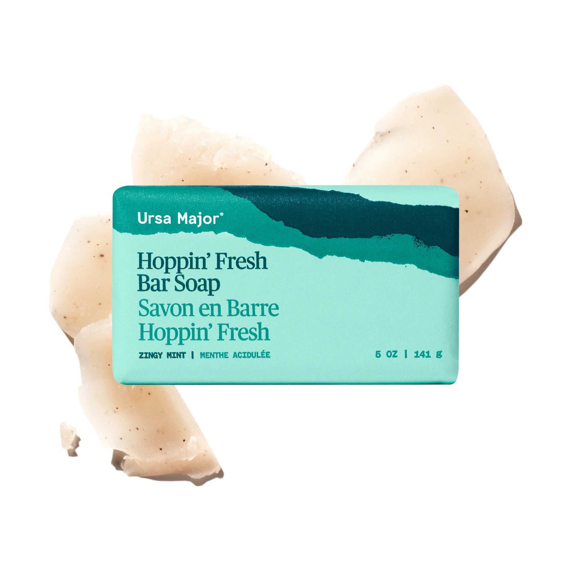 Ursa Major Hoppin' Fresh packaging closeup highlights natural ingredients for daily cleansing