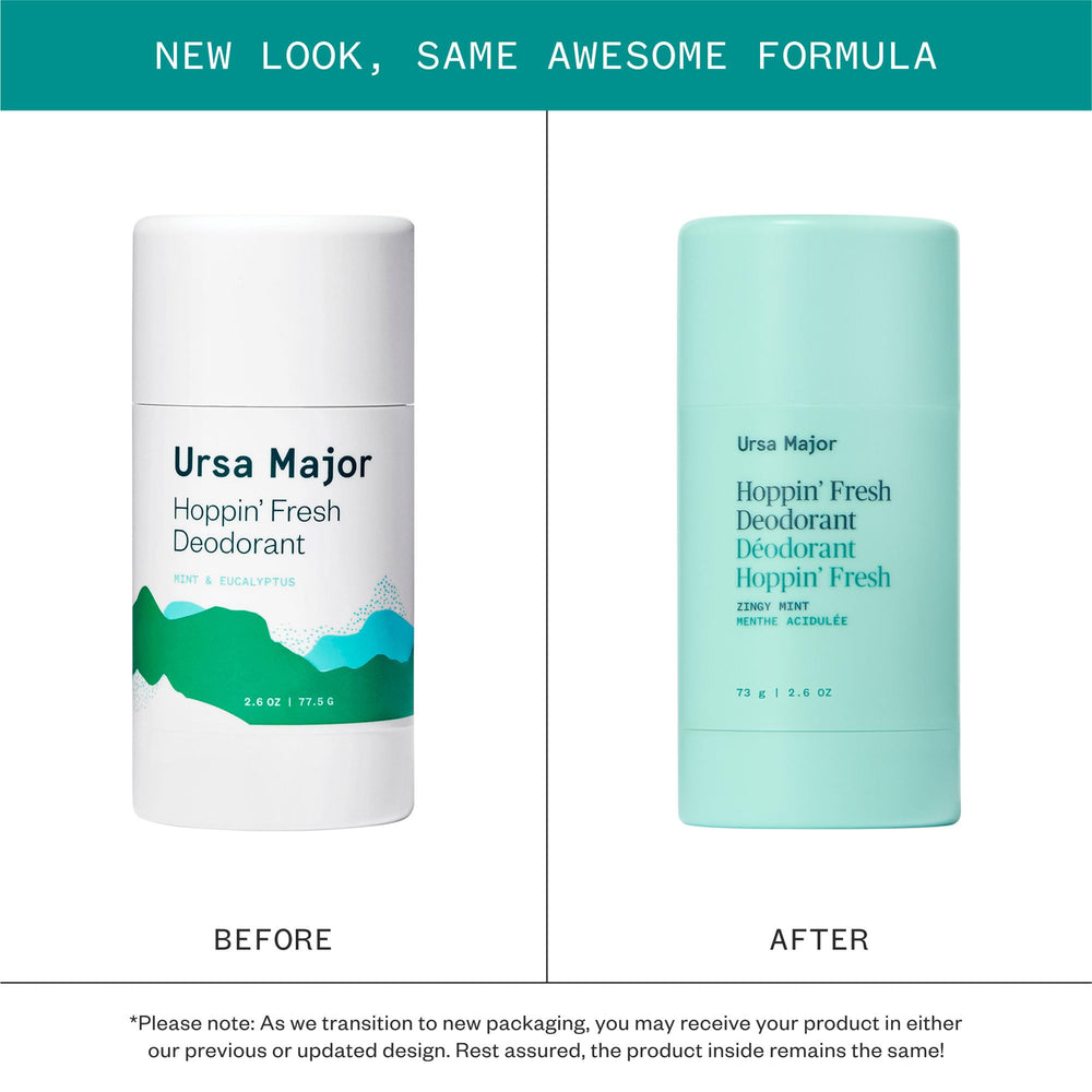 Ursa Major Hoppin' Fresh deodorant stick closeup highlights smooth glide.