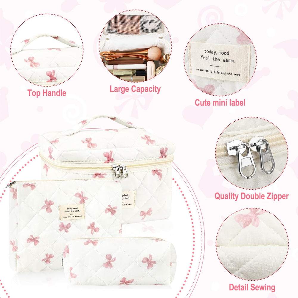 URSKYTOUS three-piece set in floral pattern for coordinated travel kit