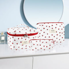 URSKYTOUS coquette floral travel cosmetic bag highlighting stylish organization