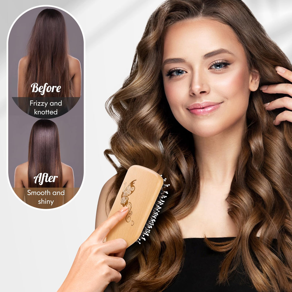 URTHEONE hair brush smoothing action boosts softness and natural shine.