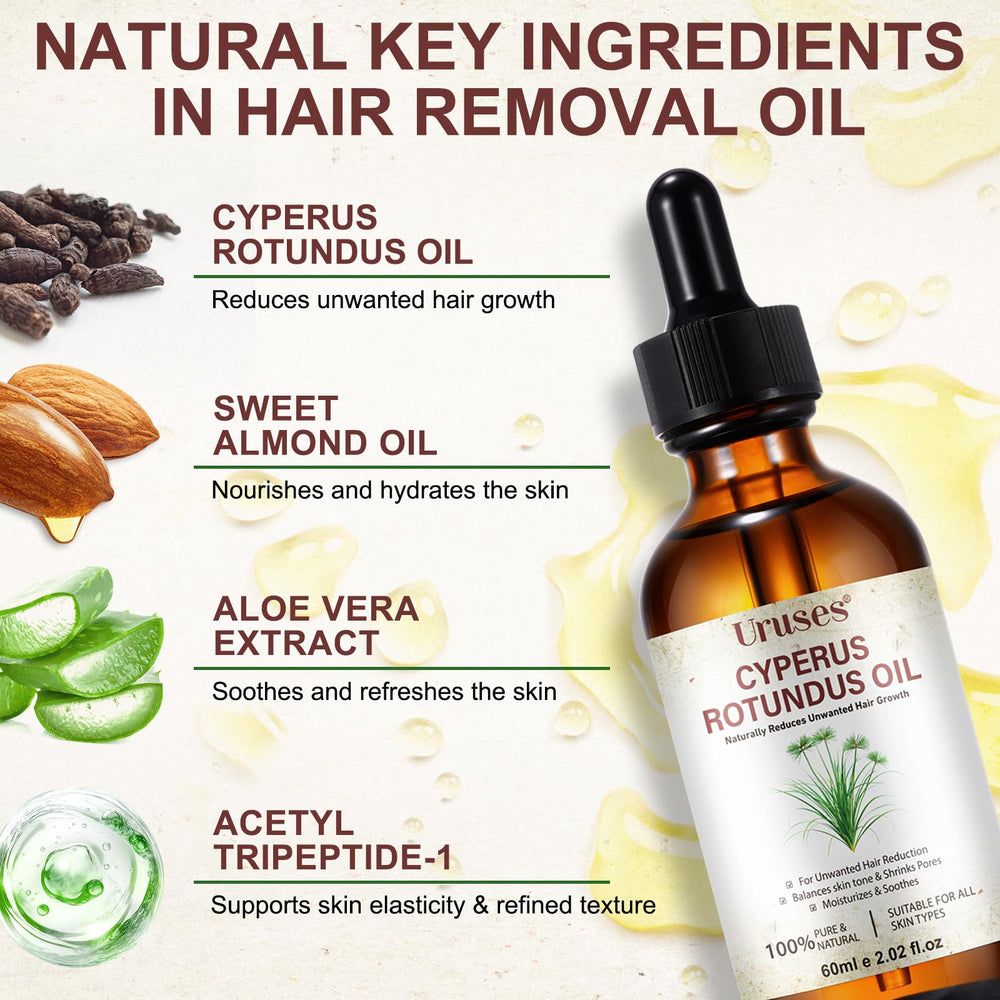 Uruses Cyperus Rotundus Oil arm application for targeted skin care.
