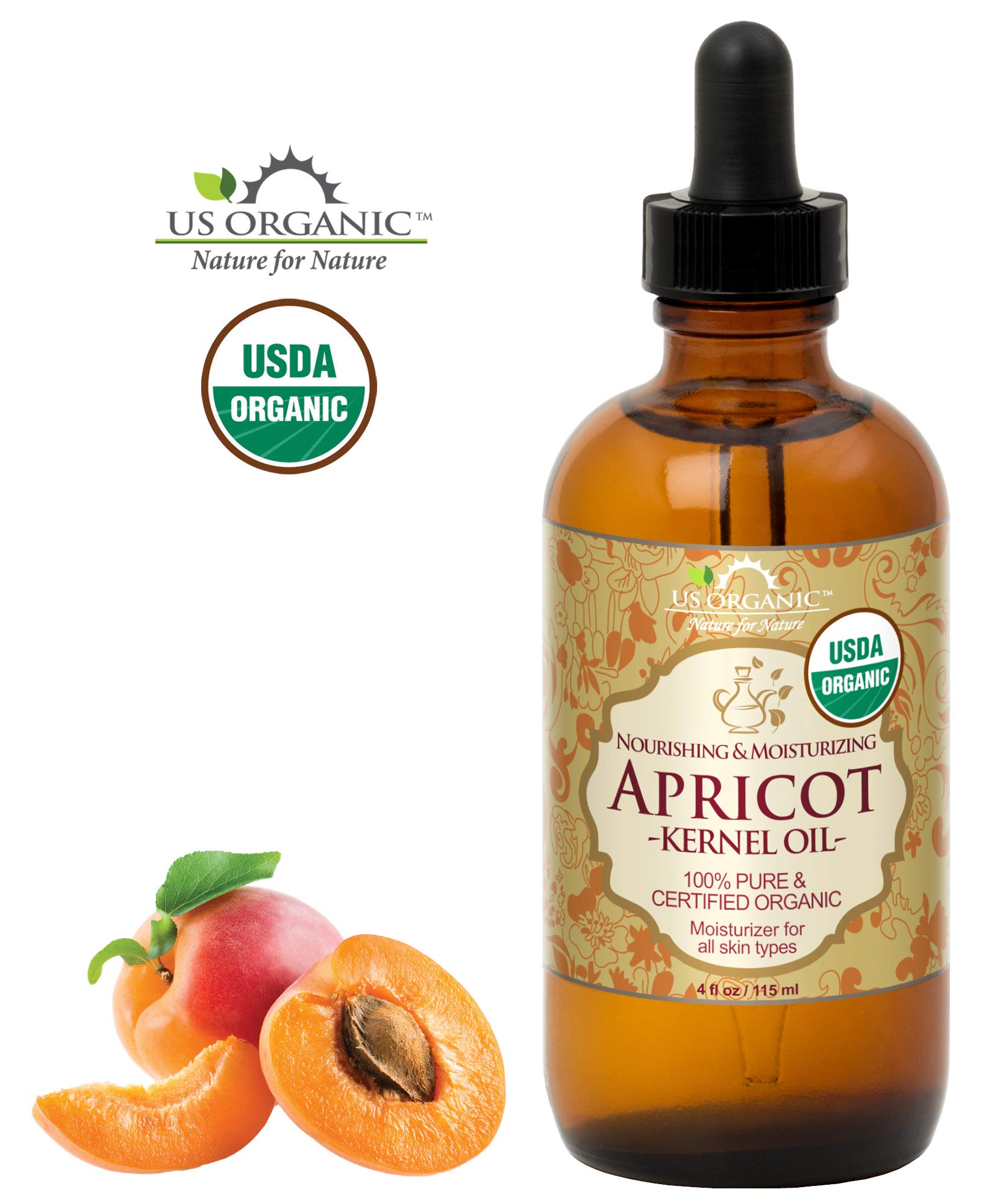 US Organic Apricot Kernel Oil on skin for lightweight hydration.