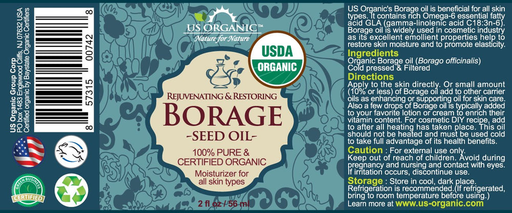 US Organic Borage Oil eye dropper pouring for easy application and precise dosing