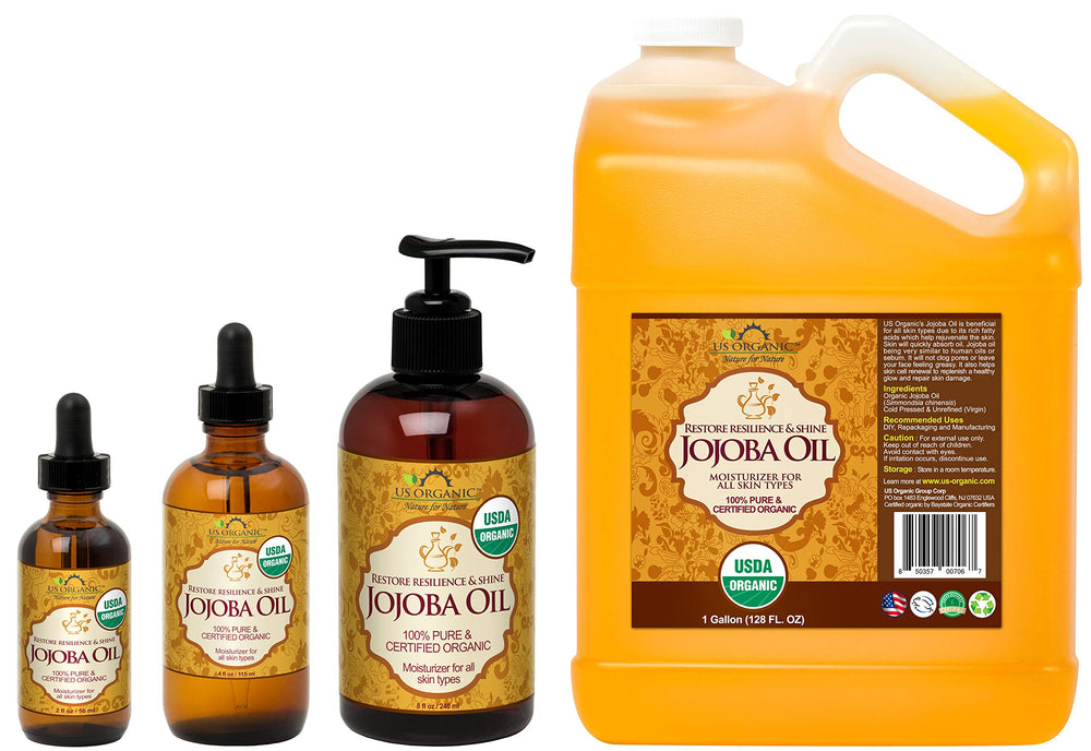 US Organic Jojoba Oil on hair shows frizz control and shine.