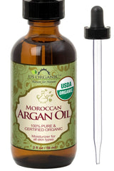 US Organic Moroccan Argan Oil bottle offers pure nourishment for hair and skin.