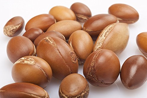 Cold-pressed virgin Argan Oil bottle highlights purity and extraction method.