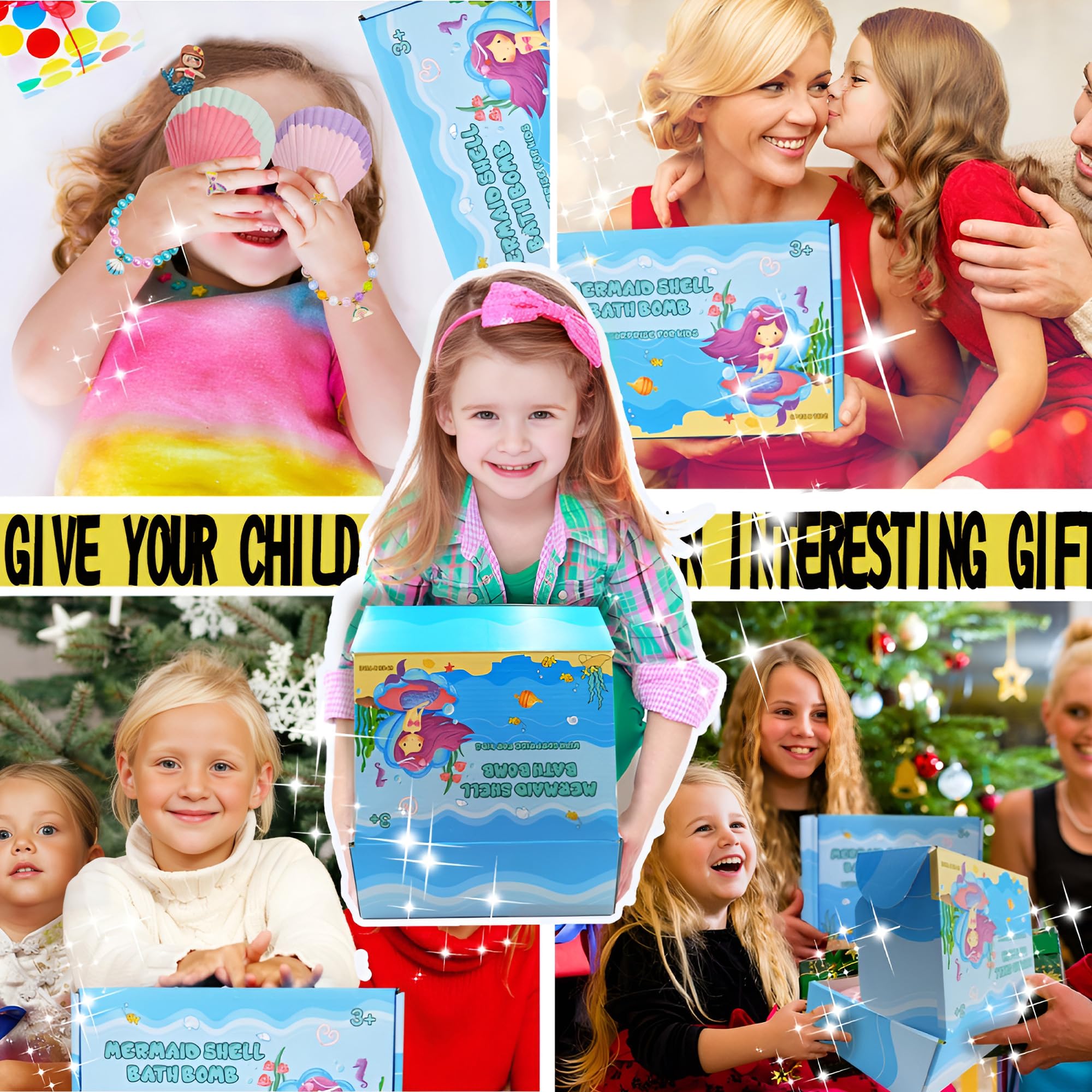usand Mermaid Bath Bombs crafted with safe natural ingredients for kid-friendly use.