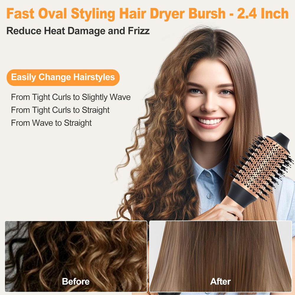 USbelff Hair Styler Dryer Brush ceramic coating and ionic care for shine