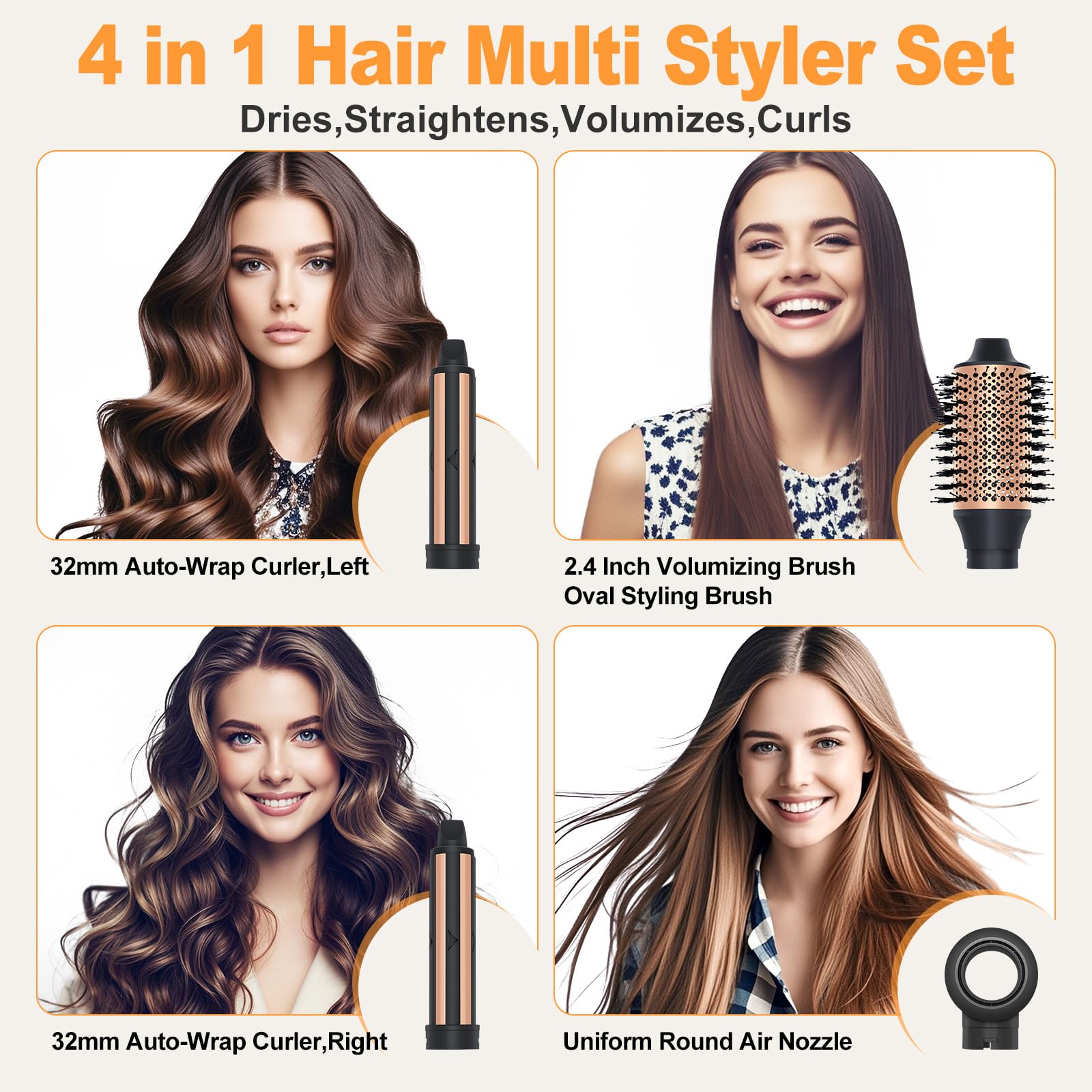 USbelff Hair Styler Dryer Brush side angle ideal for versatile handling
