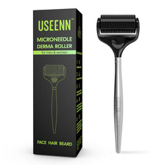 USEENN Ultra Wide Titanium Derma Roller front view highlighting wide needle coverage.