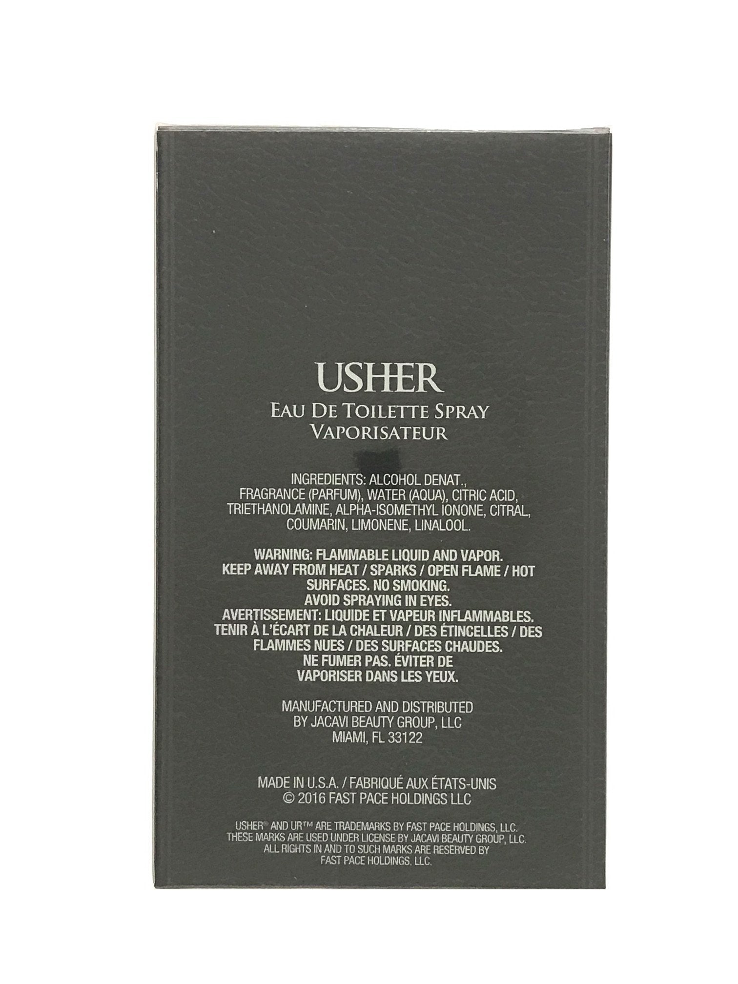 Usher By Usher For Men flacon full view highlights a versatile 3.4 oz fragrance option
