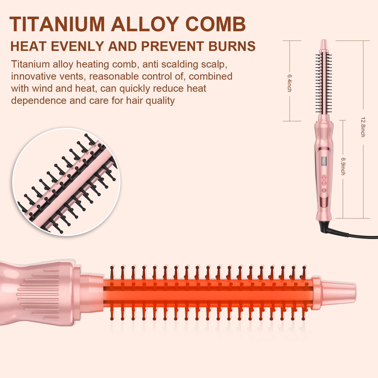 USHOW half-inch curling wand pink creates defined curls for short hair