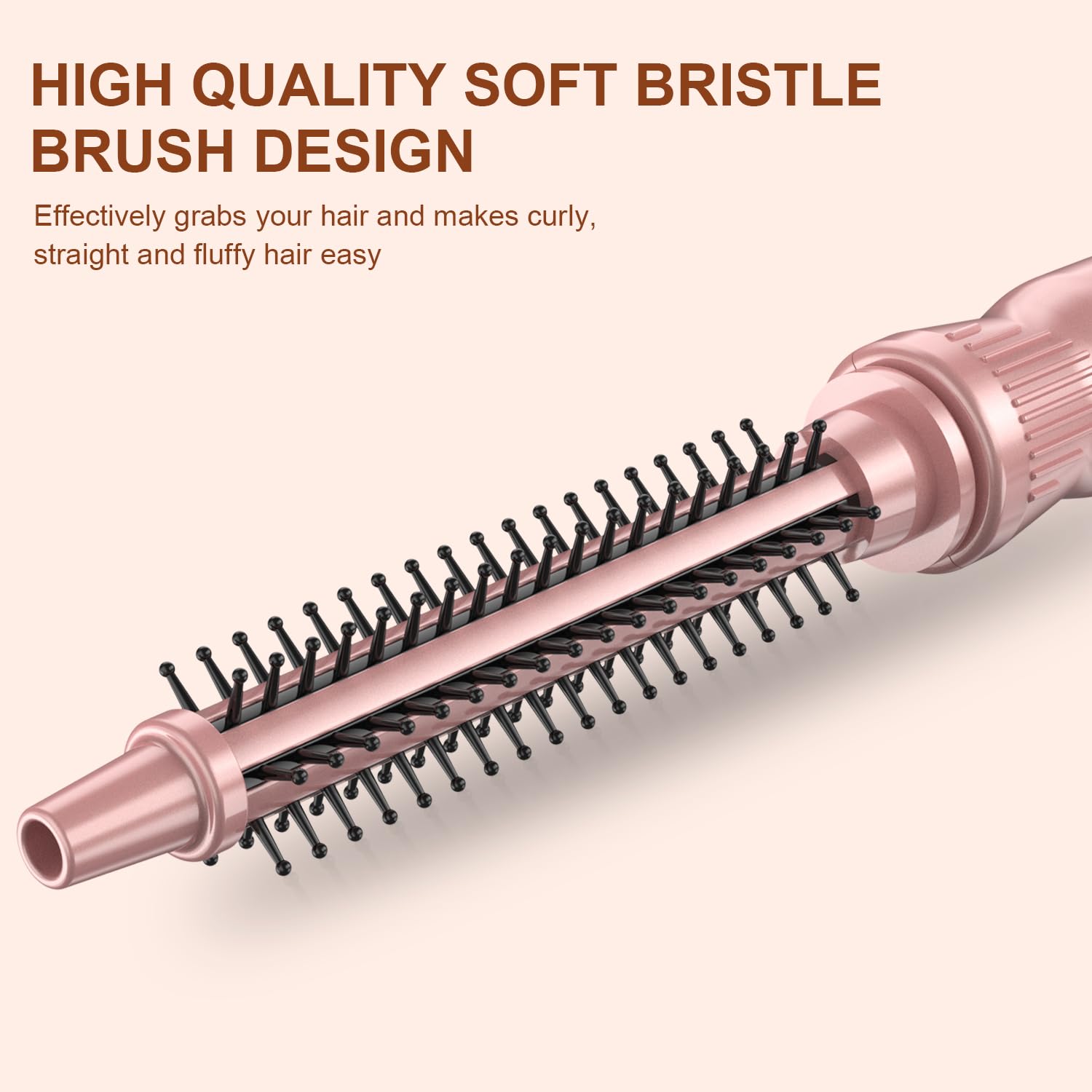 USHOW heated brush pink anti-scald tip for safer styling and scalp comfort