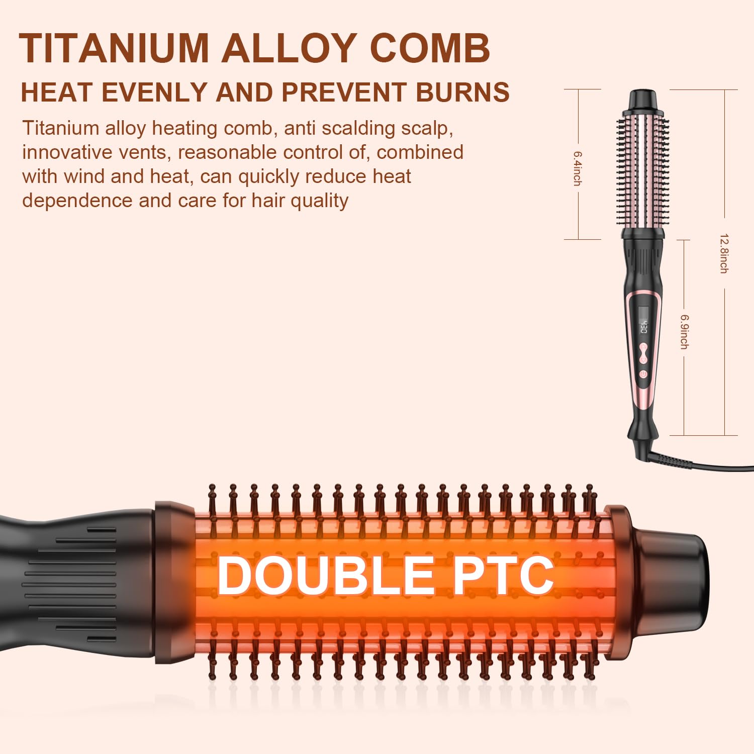 USHOW Thermal Brush dual voltage travel-ready for styling on the go.