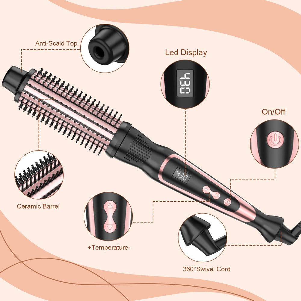 USHOW Thermal Brush showing 230–430°F heat settings for versatile styling.
