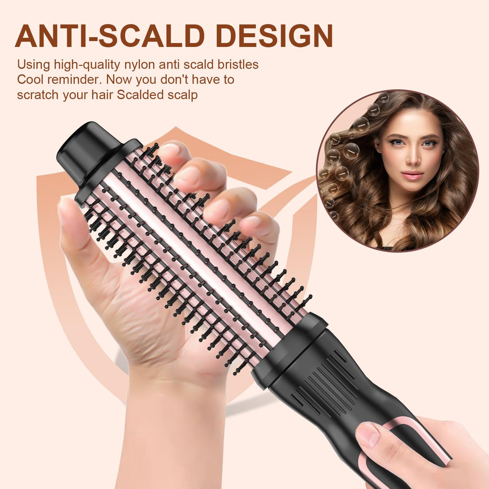 USHOW Thermal Brush close-up on rose-gold handle for easy, stylish everyday styling.