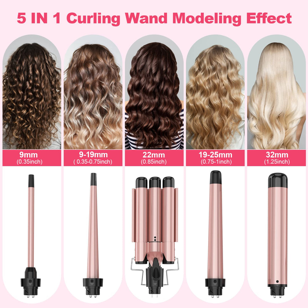USHOW tourmaline ceramic barrel for frizz control and shine.