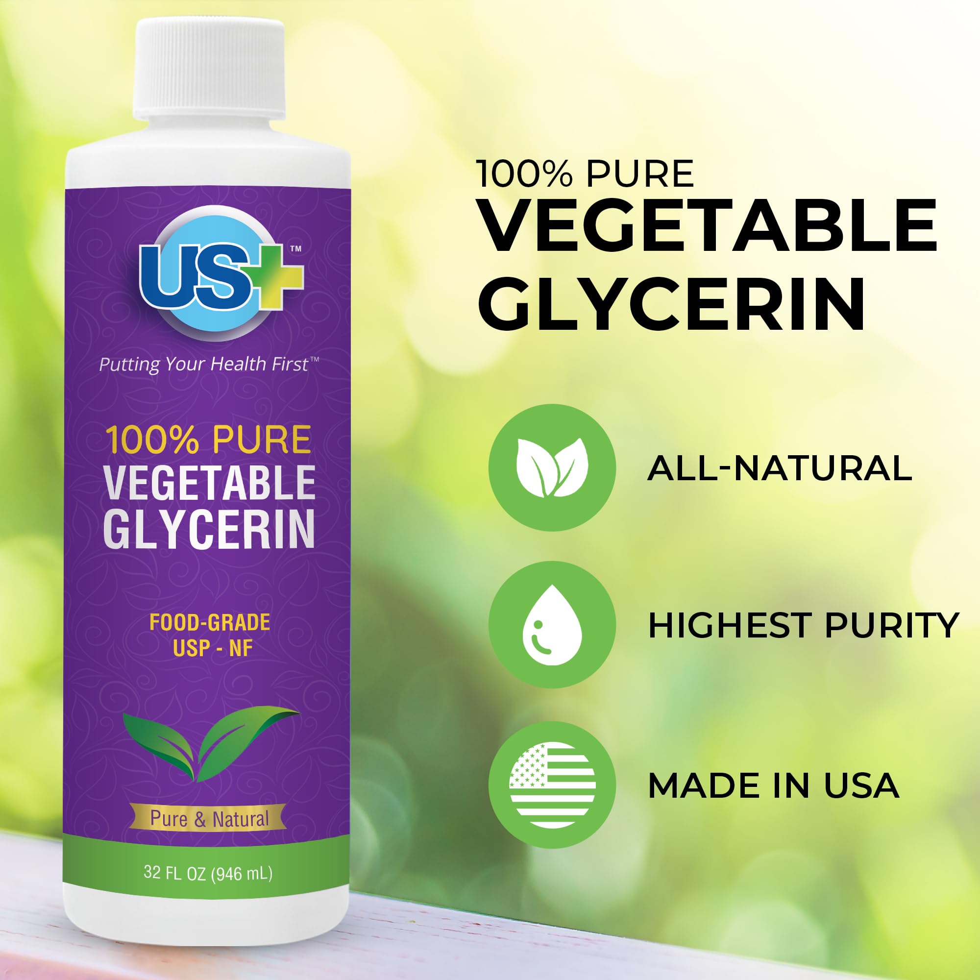 US+ glycerin pour demonstrates smooth application for hair care.