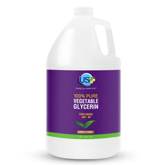 US+ vegetable glycerin bottle highlighting pure USP-grade glycerin for versatile skincare.
